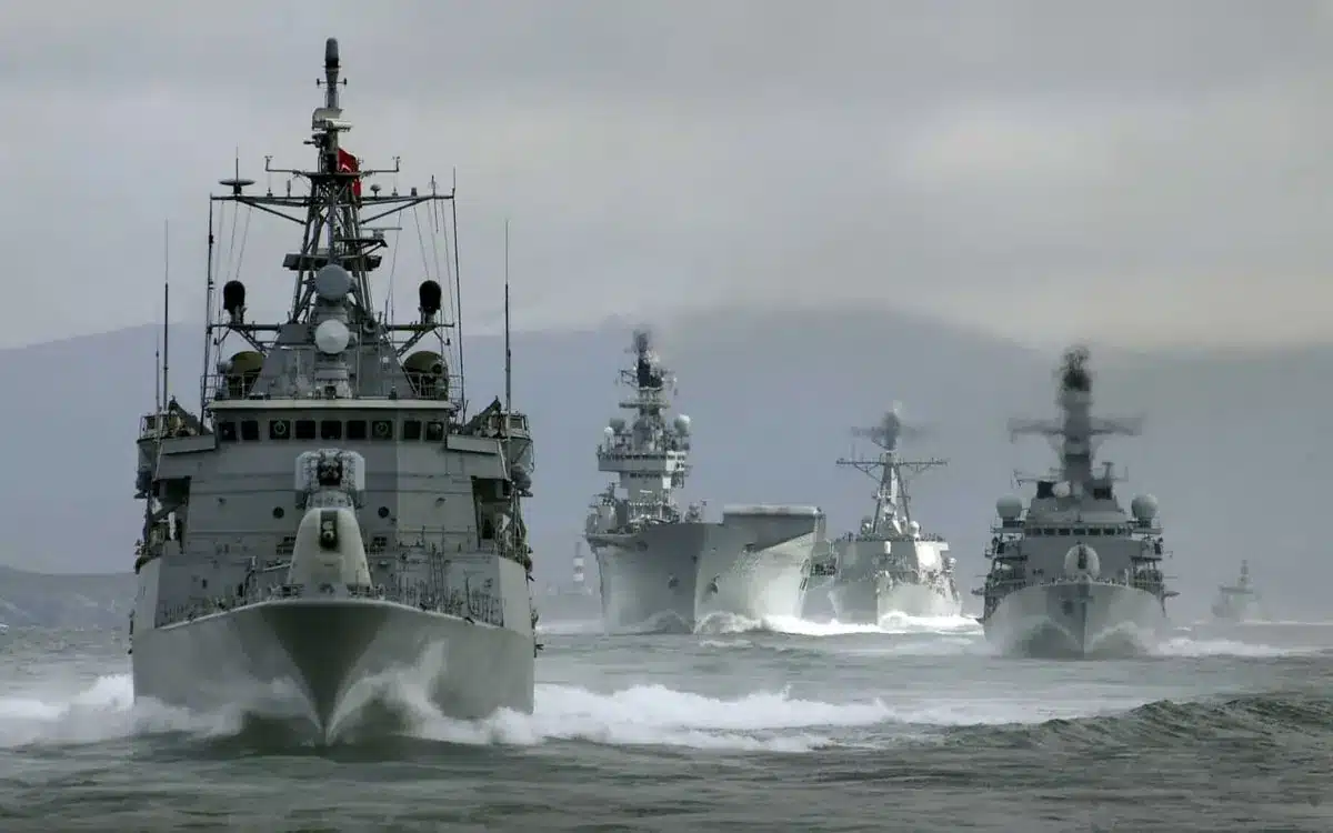 Picture of 5 NATO ships in Baltic