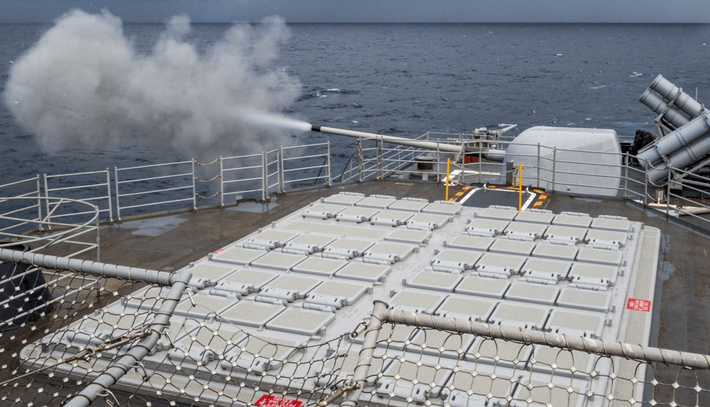 Mk.41 Vertical Launching System / VLS (61 cells) aboard an US Navy Ticonderoga class Guided Missile Cruiser